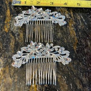 Elegant Silver Crystal Hair Combs